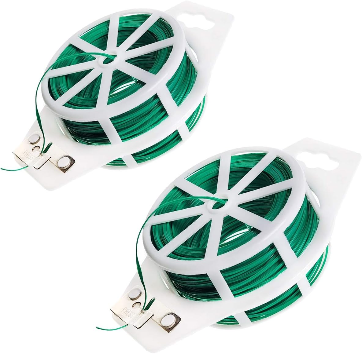 BEADNOVA Twisty Ties 656 Feet (200m) Garden Twist Tie Green Twist Ties Low Stress Training Wire Multipurpose Plastic Coated Gardening Wire for Plants Garden Office and Home