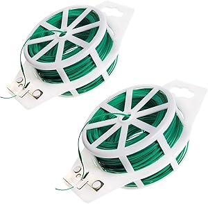 BEADNOVA Twisty Ties 656 Feet (200m) Garden Twist Tie Green Twist Ties Low Stress Training Wire Multipurpose Plastic Coated Gardening Wire for Plants Garden Office and Home