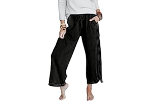 Malajisi Women's Casual Wide Leg Pants High Waist Drawstring Sweatpants Baggy Athletic Trousers with Pockets