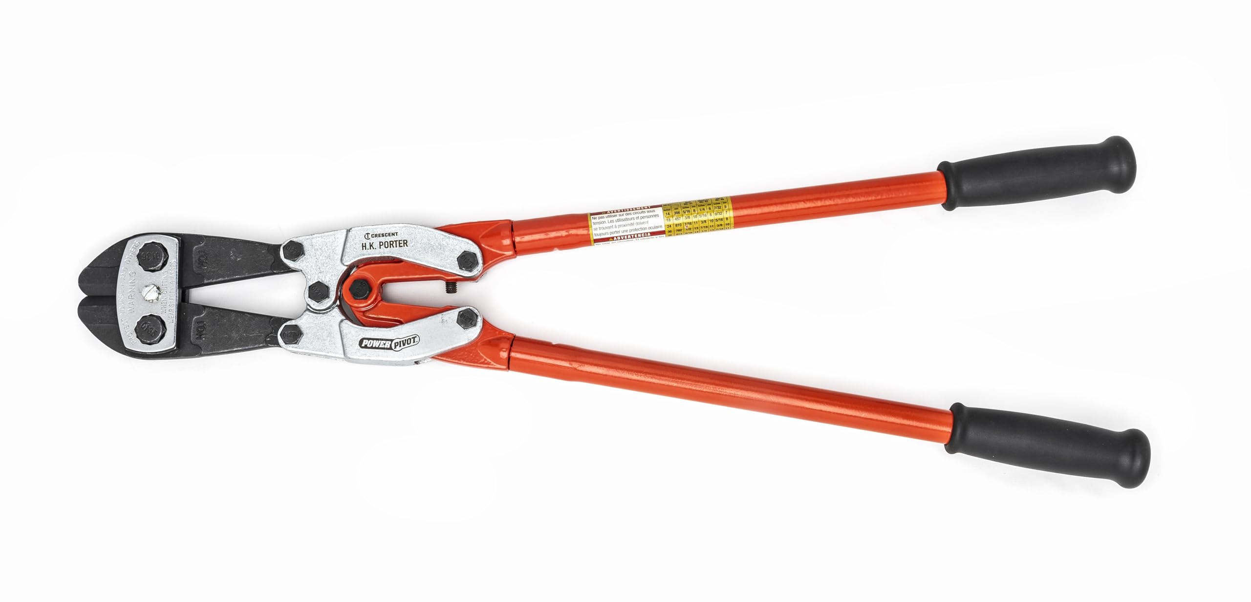 Crescent HK Porter 0190MCP 24-Inch PowerPivot Double Compound Center Cut Bolt Cutter, Cuts up to 11.11mm HRC-31