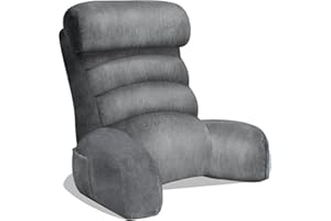Tinuniyaa Bed Pillow for Sitting up,Reading Pillow, Pillow with Arms,for Reading/Working/Watching TV/Playing Games/Relaxing (Elegant Grey)