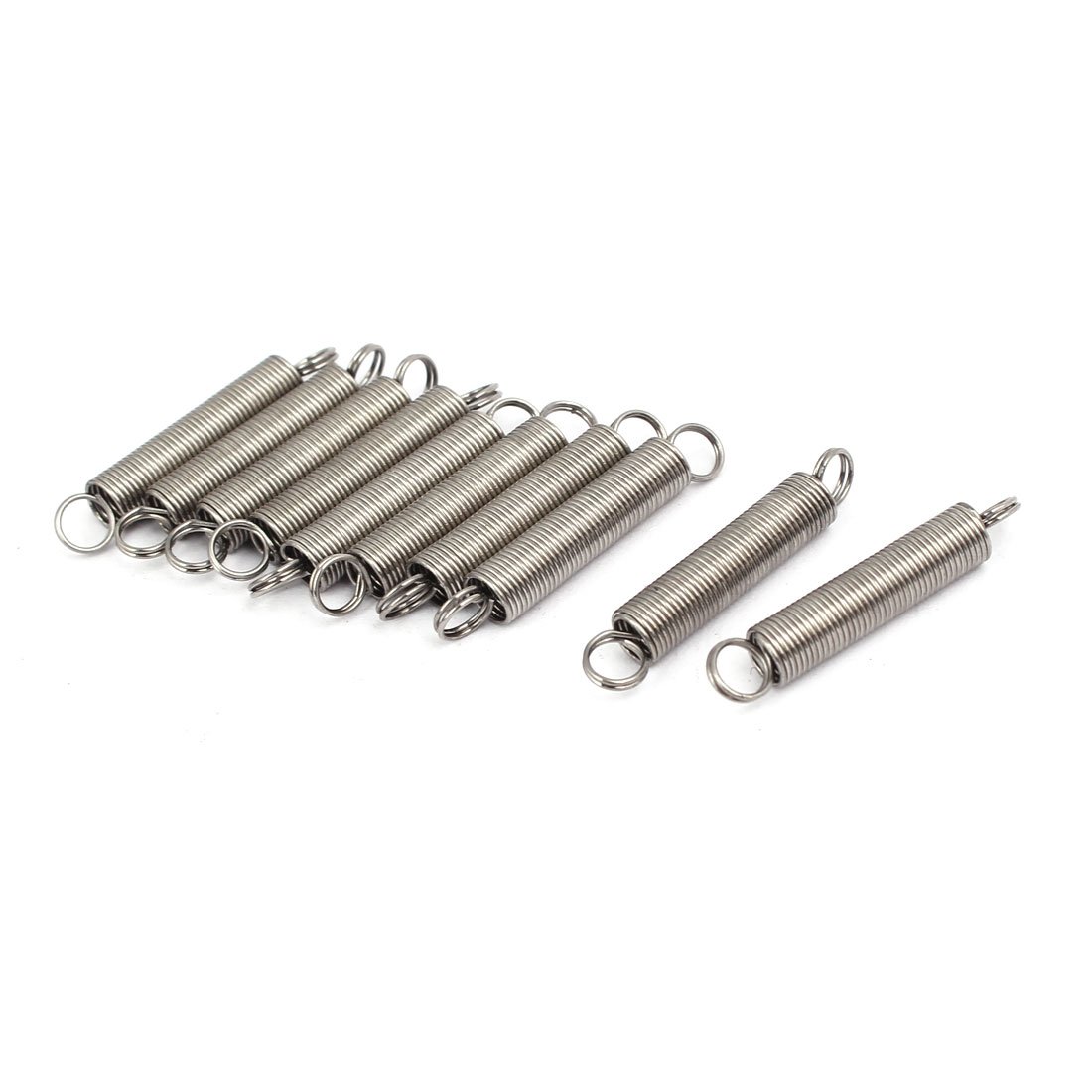 Sourcingmap 0.5mmx5mmx30mm 304 Stainless Steel Tension Springs Silver Tone 10pcs