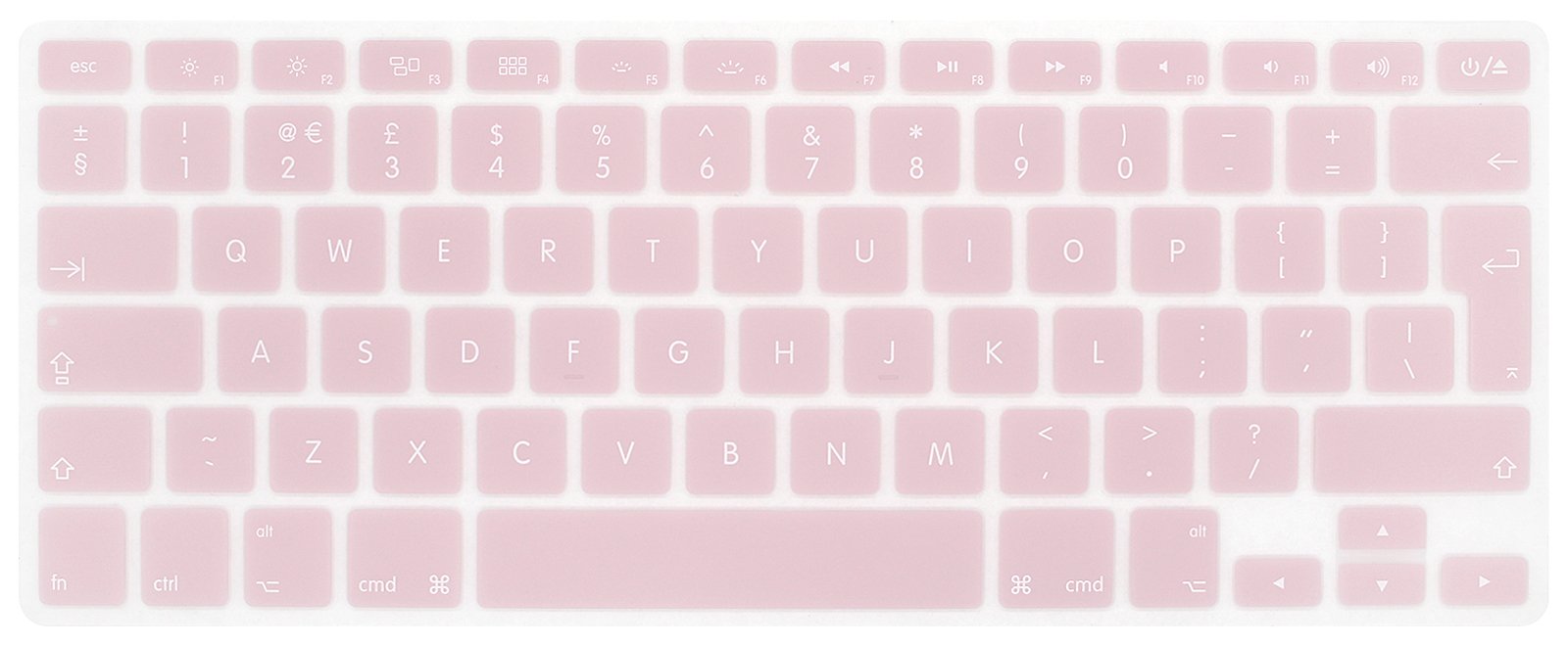 MMDW EU/UK Silicone Keyboard Cover for Macbook Pro 13 Inch,15 Inch (with or without Retina Display,2015 or Older Version) for Macbook Old Air 13 Inch,Pink