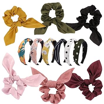 Amazon Com Bow Scrunchies Hair Scrunchies 6pcs Hair Ties