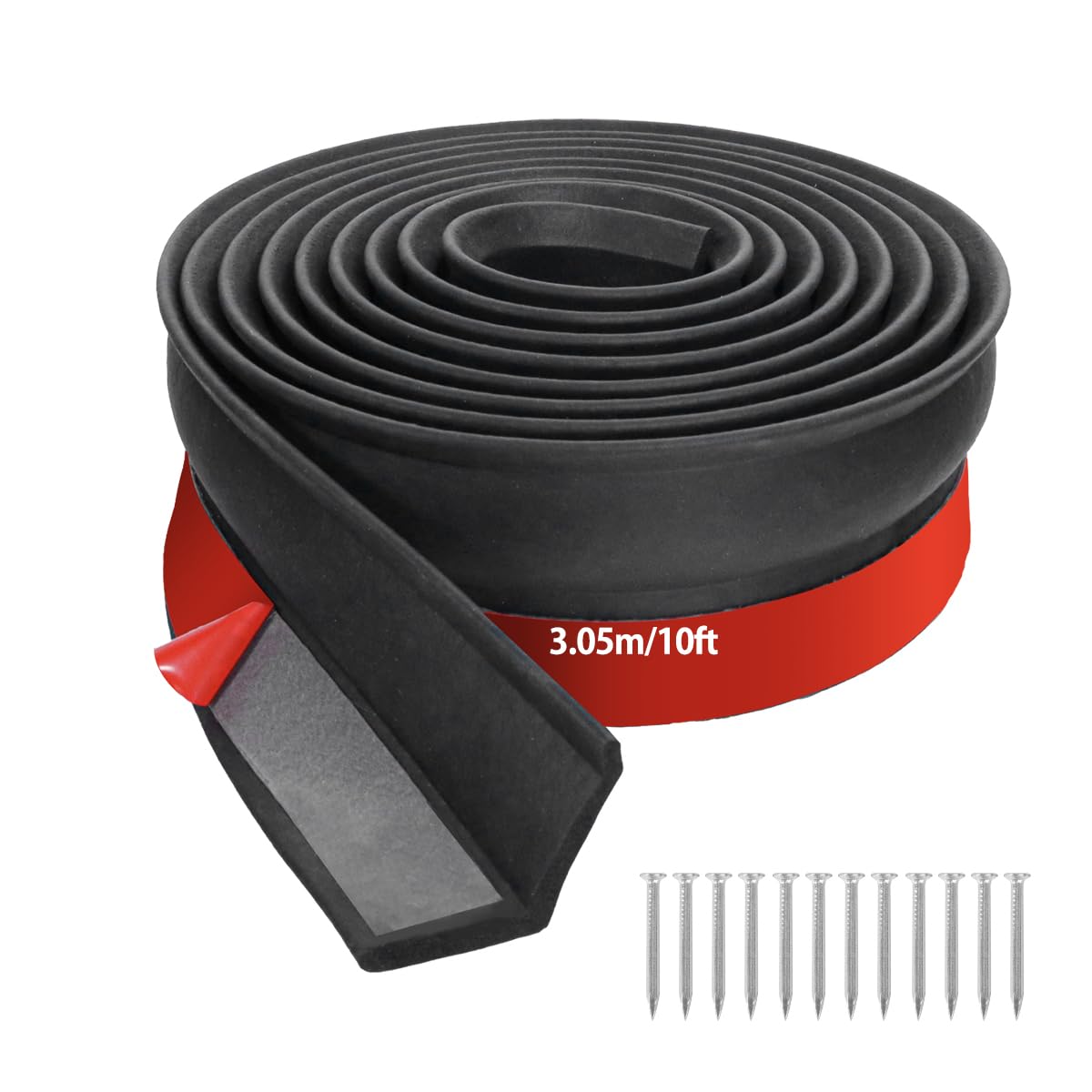 Garage Door Seal 3m Draft Excluder for Garage Doors Weather Sealing Strip Kit with Nails