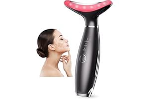 IHELOL Neck Face Beauty Device, Vibration Face Massager, 3 in 1 Face Sculpting Tool Facial Massager for Double Chin, Thermals and Skin Care (Black)
