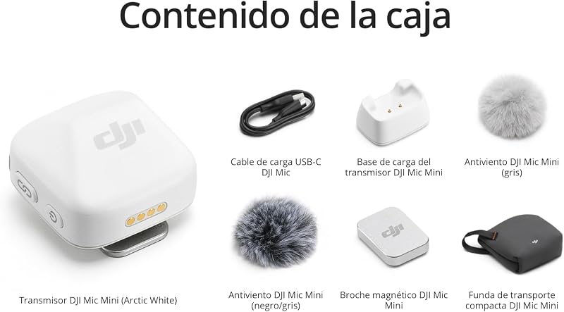 Mic Mini Transm (Arctic White), superligero, Sonido Lleno de Detalles