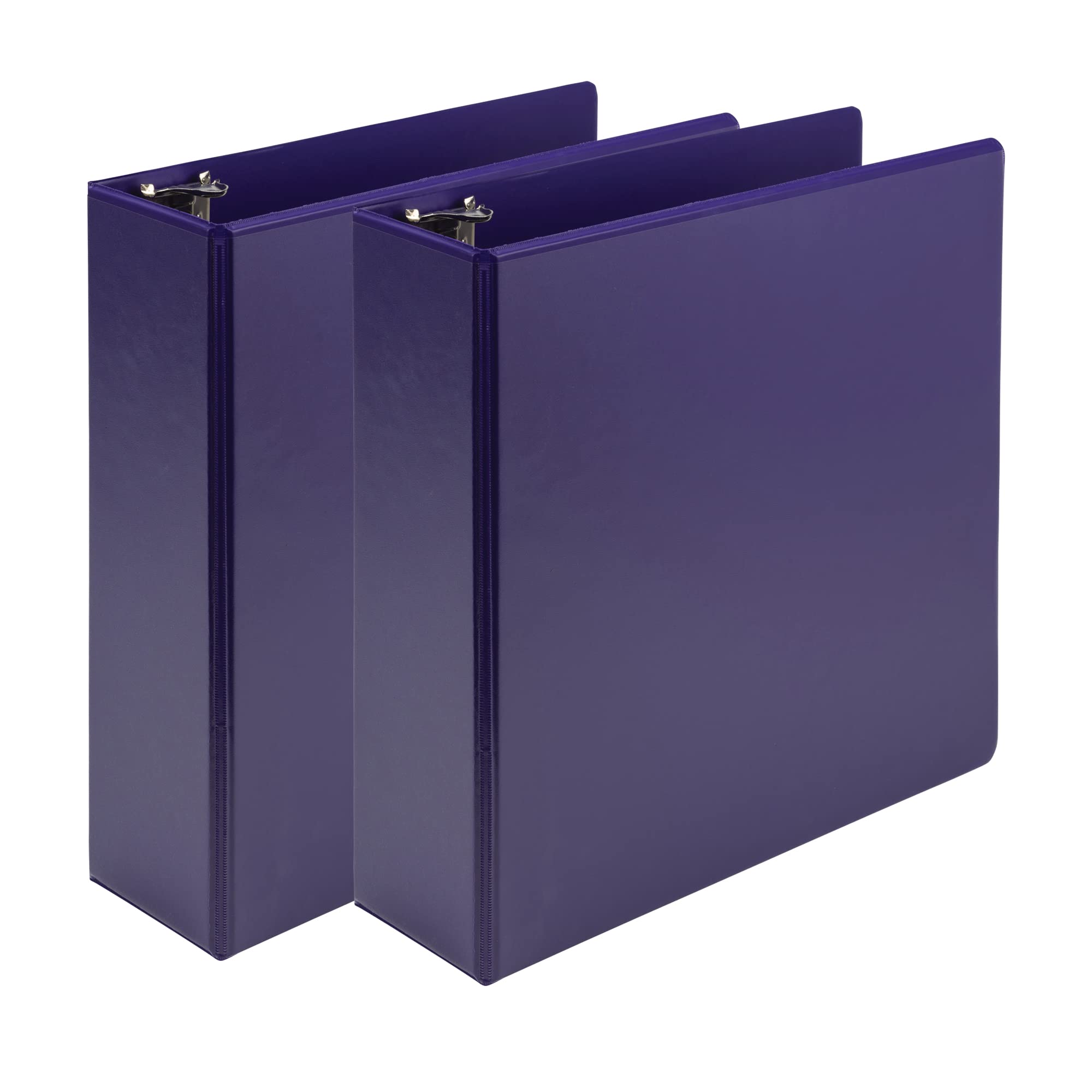 Samsill Earth’s Choice™, Durable Fashion Color 3 Ring View Binder, 3 Inch Round Ring, Up to 25% Plant Based Plastic, Eco-Friendly, USDA Certified Biobased, Purple, Value 2 Pack (U86808) — image 1