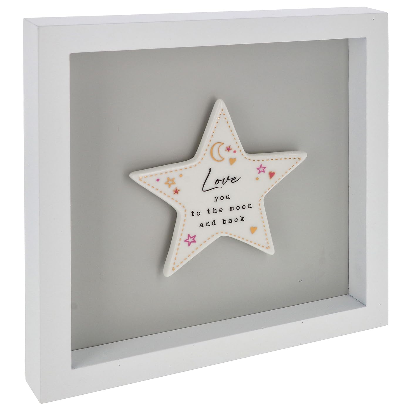 Shudehill Giftware Heartfelt Art Star Plaque in White Frame Large - Love, Grandma, Auntie, Baby Boy (Love)