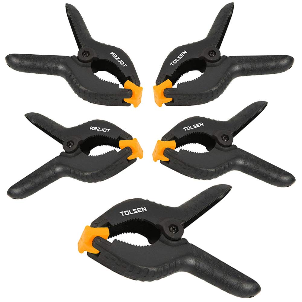 Tolsen Spring Clamps 5 Pack - Heavy Duty Plastic Vice Grips - Quick Grip Clips - 6" (150mm)