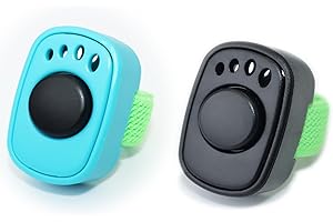 HoAoOo Pet Clicker for Dogs/Cats/Horses/Birds or Other Animals - Mini Finger Clickers for Training (Finger clickers Black+Blue)