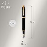 Parker IM Fountain Pen Black Lacquer Gold Trim Fine Nib Gift Box view 3