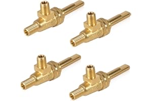 LEYURISE 4 Pack Gas Burner Valve 1/8" MPT X 3/8-27 Horizontal Split Valve Replacement Stove Gas Compatible with Jade Range Replace#: 4418500200