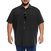 Big and Tall Mens Fishing Shirt UPF 50+ Sun Protection Shirt SPF Quick Dry 2XL-6XL