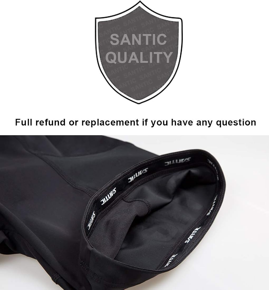 Santic Bib Cycling Shorts Mens 4D Padded Bicycle Breathable Half Pants Mountain Road Bib Bike Shorts: Clothing