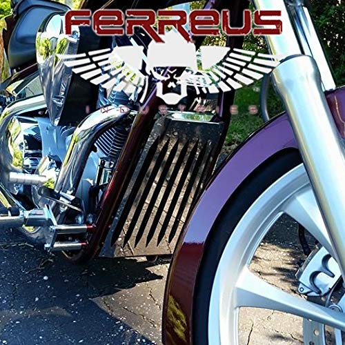Blade Polished Stainless Radiator Cover Grill Guard fits: 2010-2016 Honda Fury VT1300 - Ferreus Industries - GRL-100-11 - Thumbnail 3