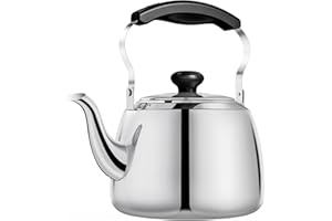 WEFTNOM Stainless Steel Tea Kettle Teapot- 304 Tea Pot Stovetop, Water Kettle, Safe & Fast Heating, 2L Capacity Tea Kettle for Stove Top, Easy to Clean -Lightweight pot for quick heating…