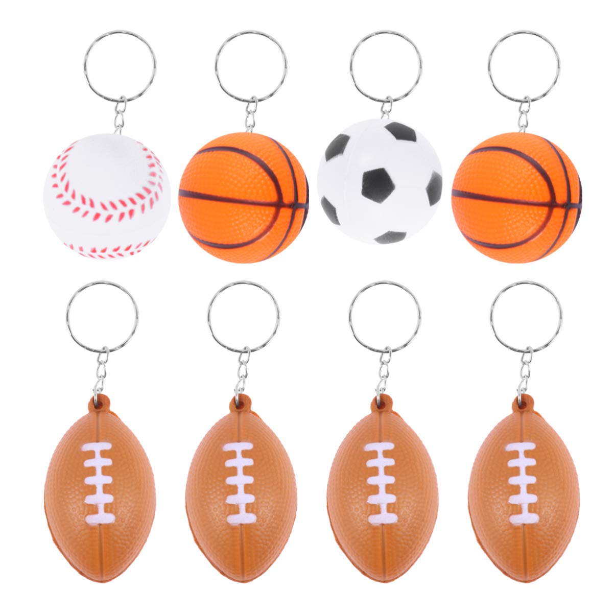 VOSAREA 20pcs Sports Ball Keychain Football Keyring Soccer Ball Key