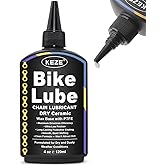 Keze Bike Chain Lube C3 Dry Lube Ceramic PTFE Bicycle Lubricant Oil Protects Against Wear, Reduces Friction, Reduce Noise & C