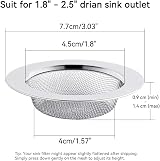 ILLUVA Stainless Steel Bathroom Hair Filter Catcher Drain Cover Pack of 2 view 2