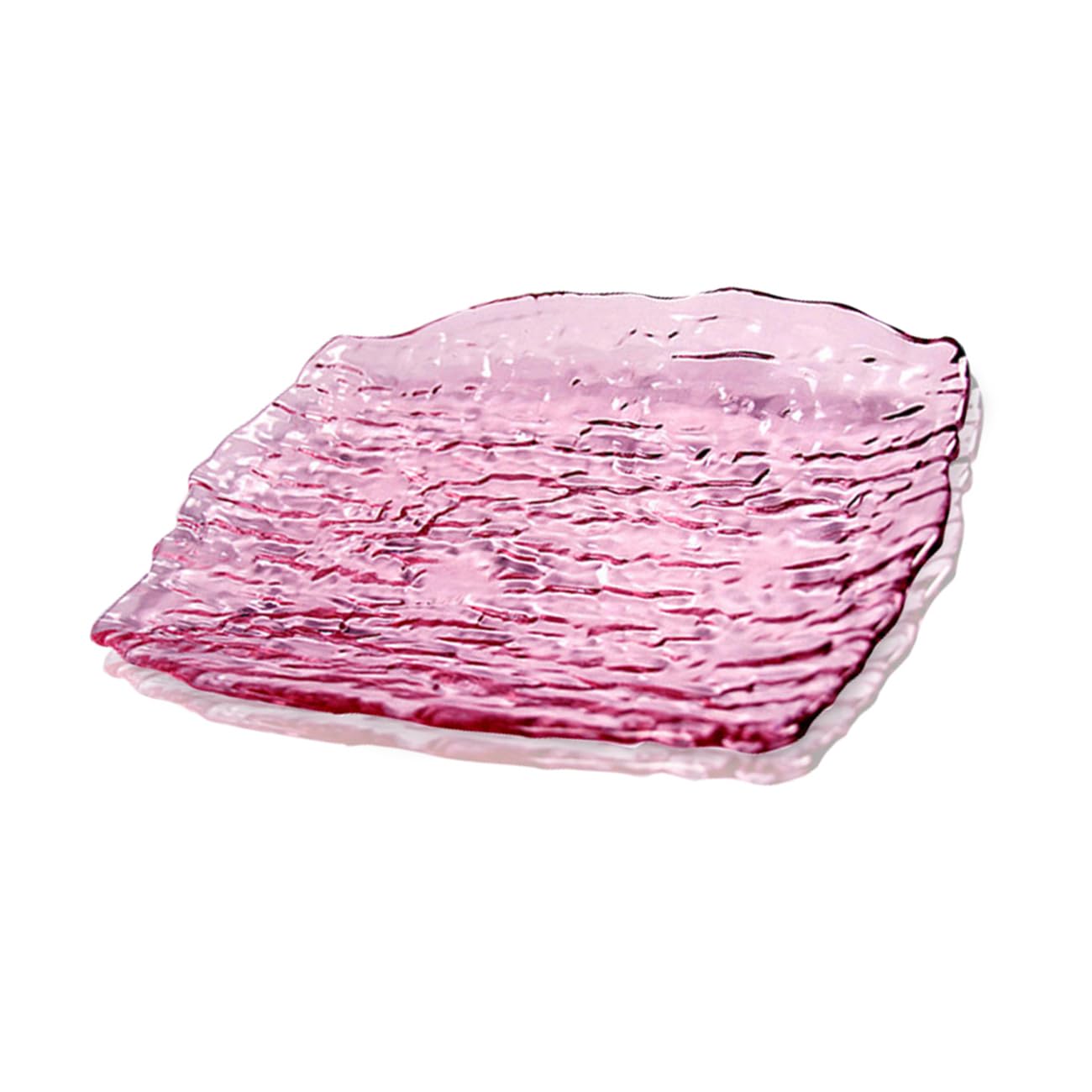 soulnioi Glass Square Fruit Plate, Crystal Clear Salad Plate, Gold Inlay Serving Plate, Snack Dessert Plate Multipurpose Tray Decorative Plate for Home Wedding Party - Purple