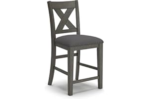 Signature Design by Ashley Caitbrook Rustic 24.63" Counter Height Upholstered Barstool, Set of 2, Gray