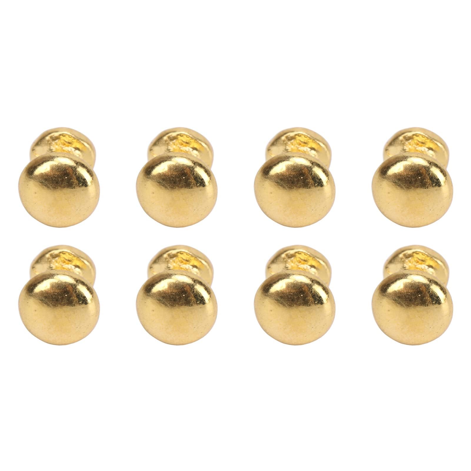 8Pcs 1:12 Scale Miniature Round Head Knobs, Metal Dollhouse Door Handle Knobs DIY Dollhouse Furniture Knobs Accessories (Gold)
