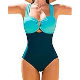 Jolefille One Piece Swimsuit Women Tummy Control Slimming Full Coverage Bathing Suit Teens Push up Shapewear Modest Swimwear