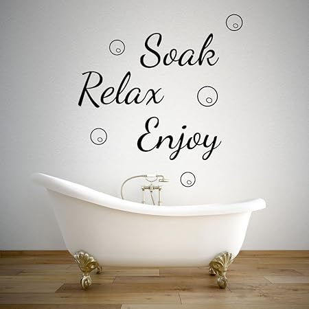 Bathroom Bath Relax Soak Enjoy Quote Wall Decorations Window Stickers Wall Decor Wall Stickers Wall Art Wall Decals Stickers Wall Decal Decals Mural Decor Diy Deco Removable Wall Decals Colorful Stickers Amazon Co Uk