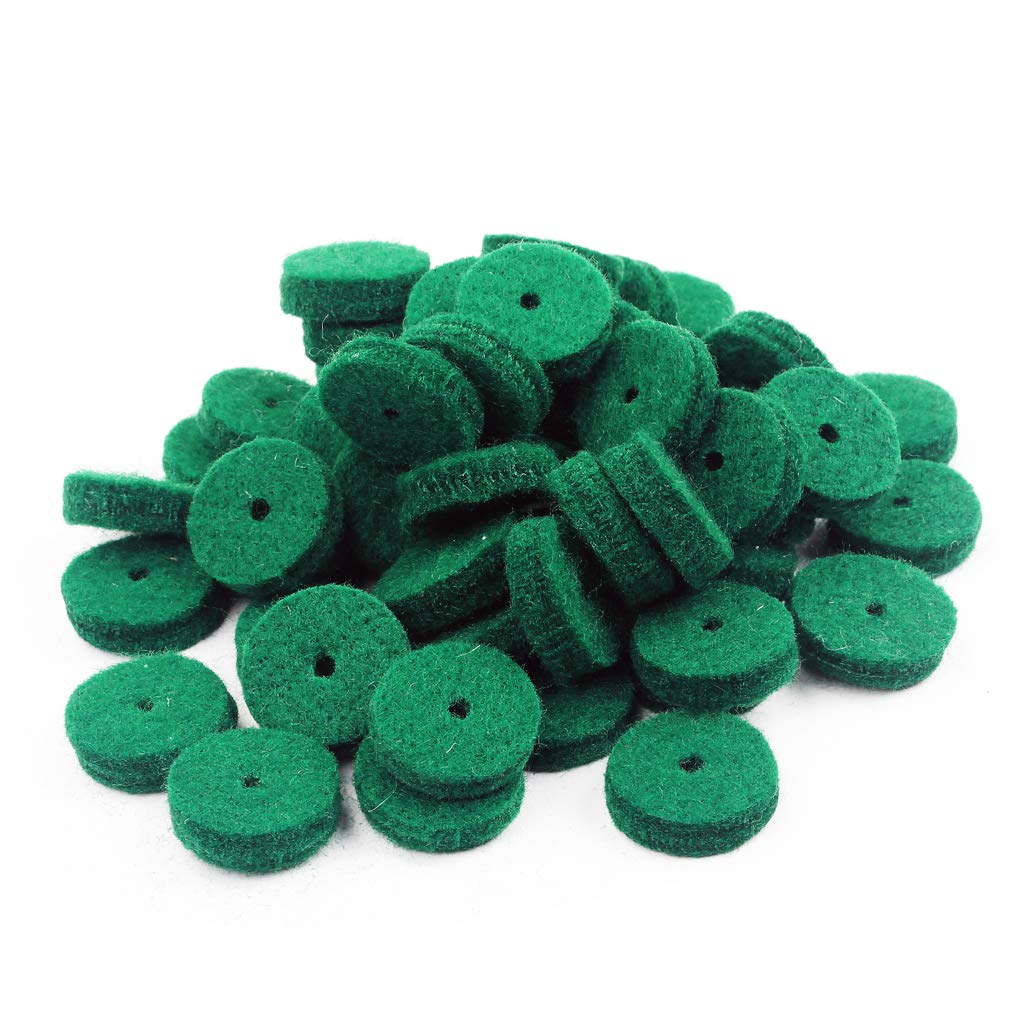 Alnicov 22MM Piano Felt Front Rail Regulating Punchings Green Keyboard Balance Washers Repair Parts Pack of 90