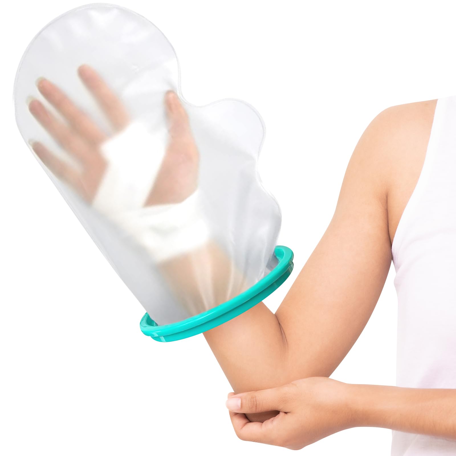 WenYa Adult Hand Cast Cover for Shower, Plaster Cast Waterproof Cover Hand with Sealing Ring, Reusable Cast Bandage Shower Protector for Hands Injured Adults Shower
