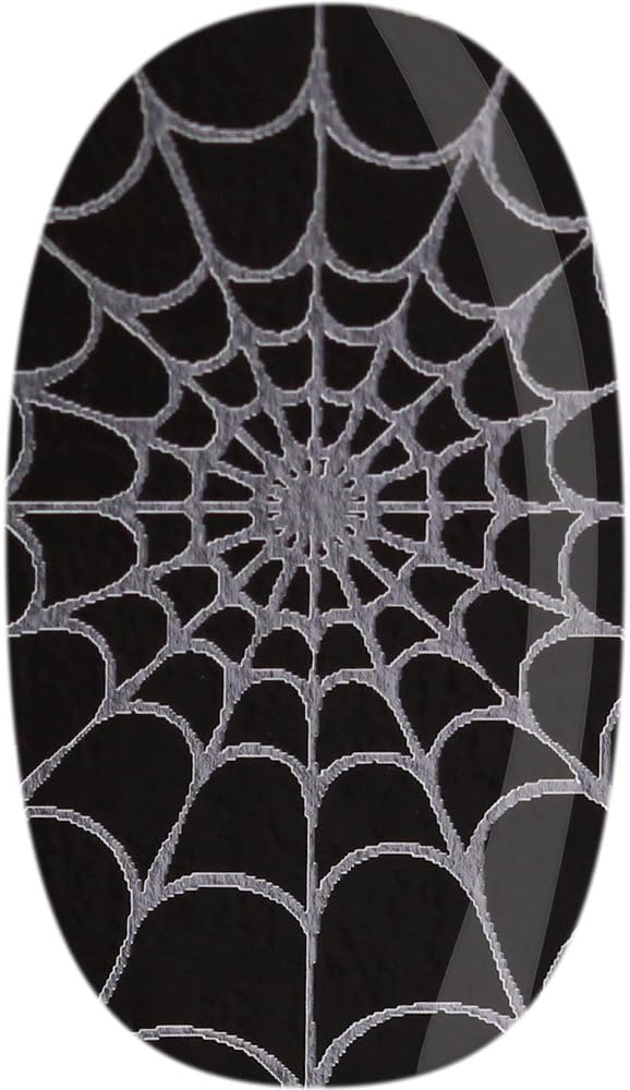 Skinz Nail Decals 24 Count Black with Silver Spiderwebs