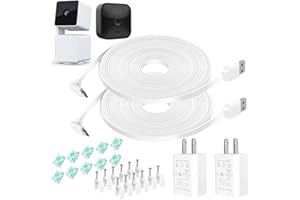 DIANMU 26FT Power Cable and Adapter for Wyze Cam Pan V3, Blink Outdoor (3rd Gen), Wyze Cam V3 Pro, Weatherproof L-Shaped Charging Power Cord Charger for Security Camera (Not for Wyze Cam V3), 2 Pack