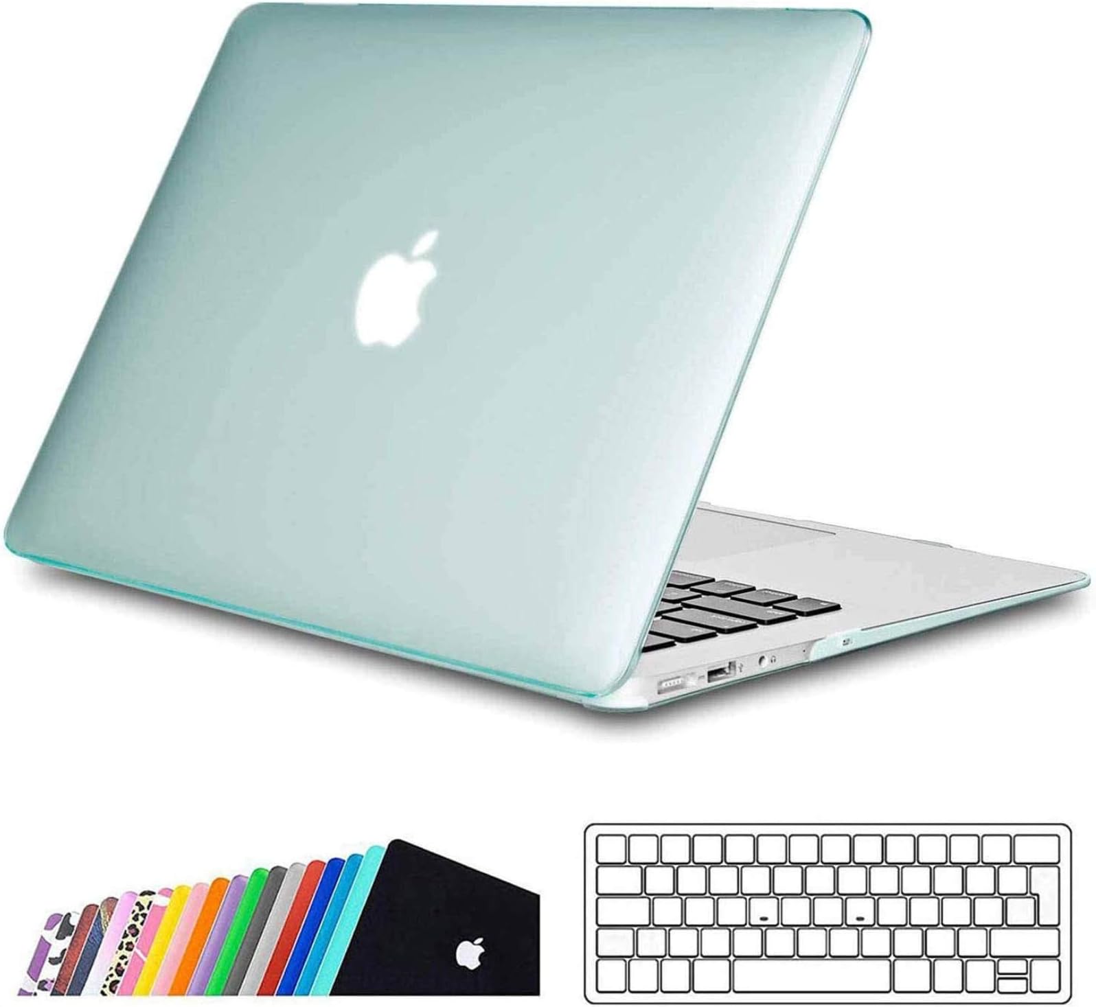 iNeseon Case Cover Compatible with 2010-2017 MacBook Air 13-inch (Model A1466 A1369), Ultra Slim Hard Shell Protective Case with Keyboard Cover for MacBook Air 13.3 (Size 32.5 x 22.7cm), Mint Green