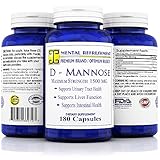 Mental Refreshment: D-Mannose - 1500mg Serving, 180 Capsules #1 Best for Urinary Tract Health (1 Bottle)