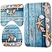 Awakingdemi Toilet Floor Rug 3pcs Ocean Underwater World Anti Slip Toilet Pattern Carpet Bathroom Mat (Starfish)