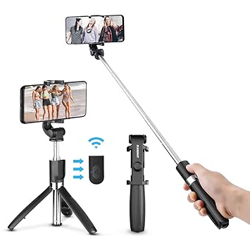 ELEGIANT Selfie Stick Stativ, Bluetooth Mini Erweiterbar Selfie-Stange Stab mit Stativ Tripod Dreibein Bluetooth-Fernauslöser