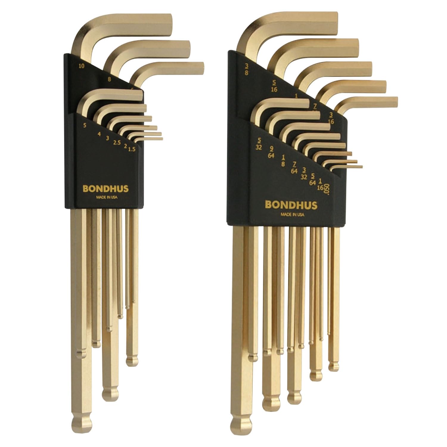 Bondhus 20899 BLX22G Double Pack Ballwrench BLX9MMG & BLX13G, Gold