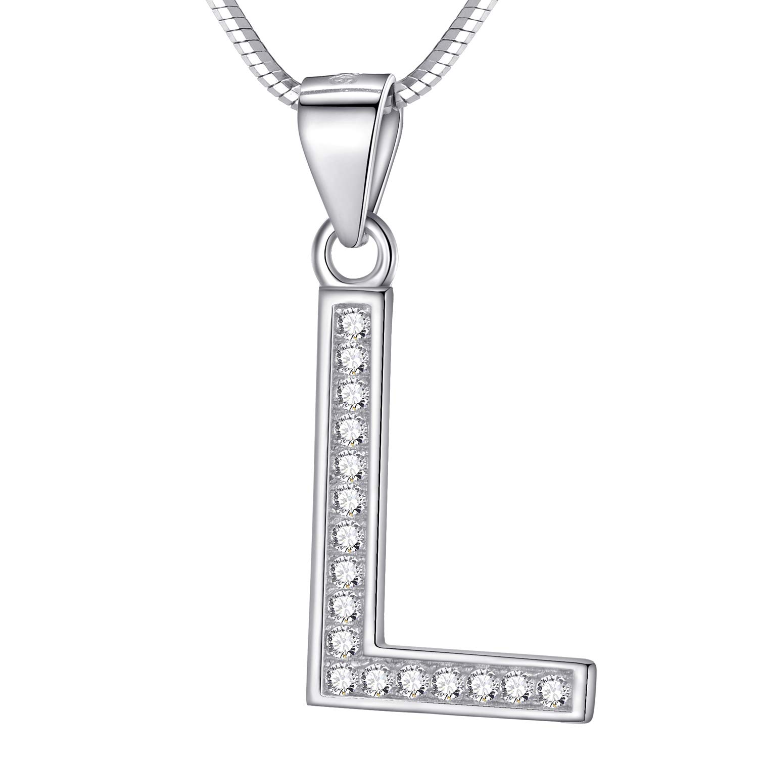 Morella Women's Letter Necklace Necklace and Pendant Letter L - 925 Sterling Silver Rhodium Plated – 45 cm Long — image 1