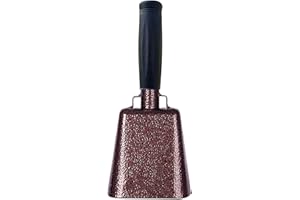 JINSIHOU 8’’ Steel Cow Bell with Handle, Noise Maker Cowbell, Cheering Loud Hand Call Bell for Sport Events Football Soccer Hockey Baseball Basketball Games Party Concert Graduations School Wedding Farm Ranch