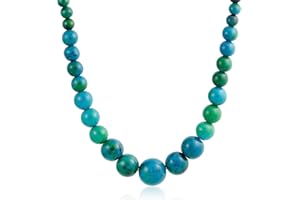 Elegant Simple Graduated Round Created Semi Precious Gemstone Bead Ball Strand Necklace Jewelry For Women 16-18 Inch Stone 12