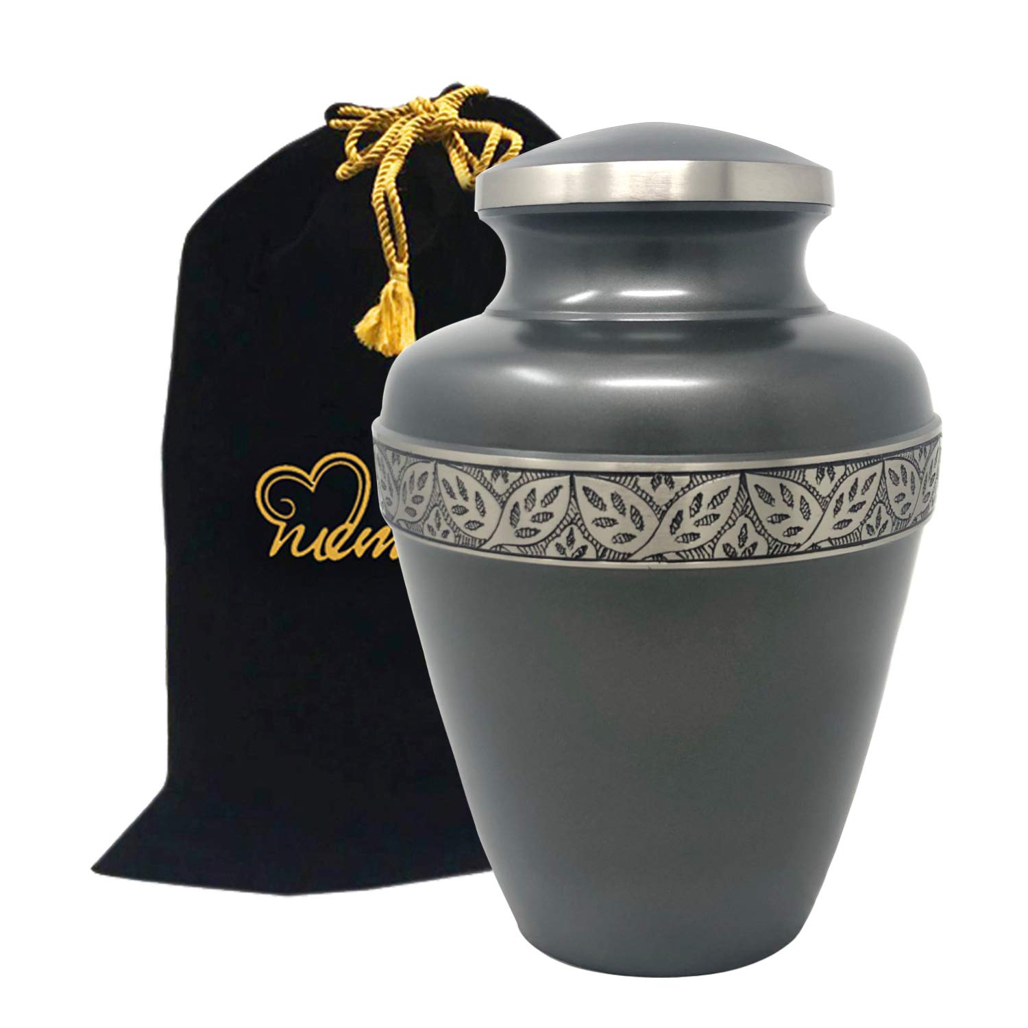 MEMORIALS 4U Ashen Pewter Cremation Urn - Brass Urn for Human Ashes