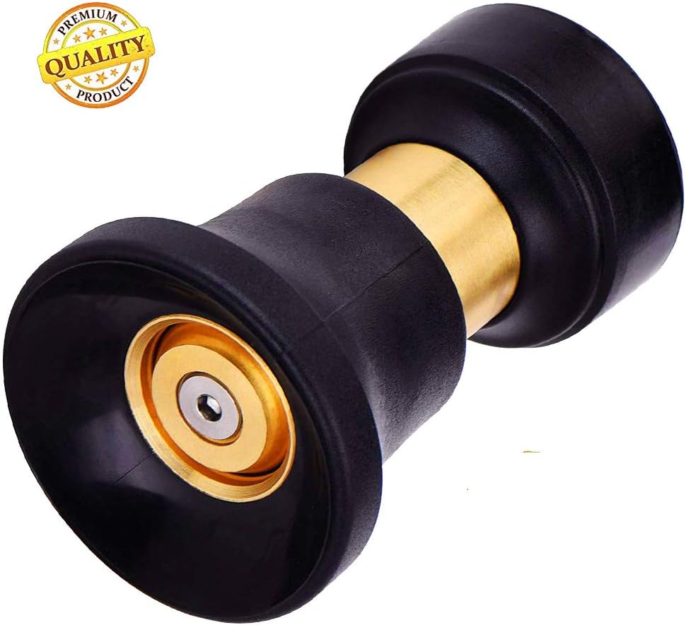 LA CHANSON Fireman Hose Nozzle-Fits All Standard Garden Hoses-Heavy Duty Brass-High Pressure Sprayer
