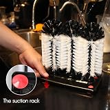 MEETOZ Glass Washer Brush Cleaner with 3 Heads and Suction Base view 6
