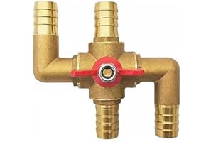 Zreneyfex 4 Way Heating Water Manual Control Valve, Solid Brass Body Car Heater Air Conditioning Bypass Valve, Automobile Int