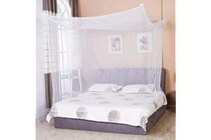 Panarciss Mosquito Netting for Bed, Bed Canopy for Girls, 4 Corner Mosquito Bed Net Covers Twin to King Size Beds, Bug Net for Camping, Crib Canopy, Suit for Indoor Outdoor Use and Travel