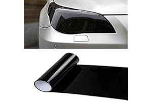 EOHMAK Car Light Tint Film Car Light Film Sticker Headlight Fog Light Tinted Color Films Sticker Auto Smoke Film Sheet Sticker Cover for Car Headlight Brake Lights Taillight Fog Light(Deep Black,30x100CM)