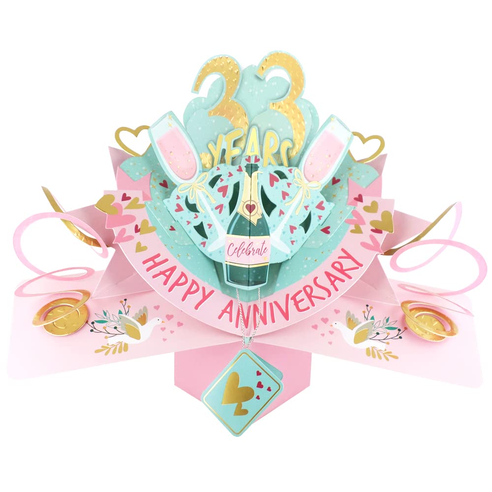 33 Years Happy 33rd Anniversary Pop-Up Greeting Card Love Kate's 3D Pop Up Cards POP216MC33