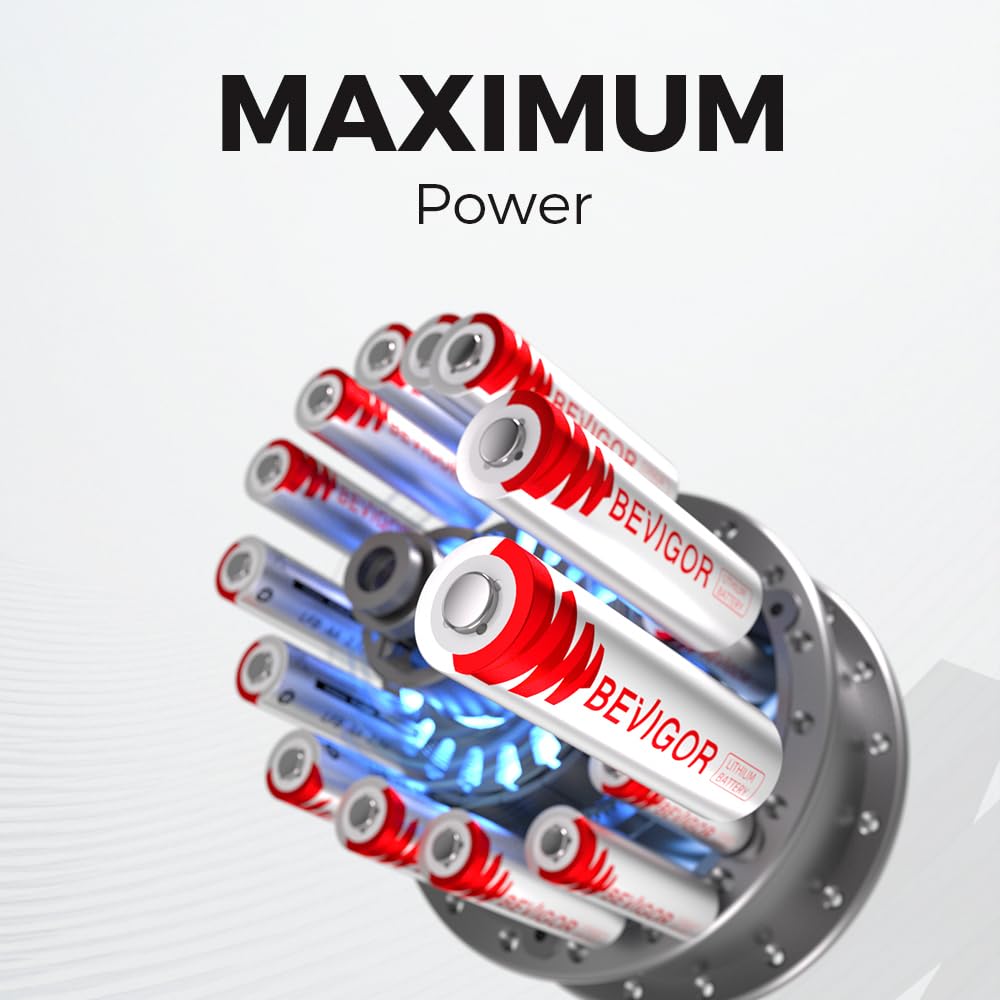 BEVIGOR AA-Lithium-Batterien 8 Stück, 3000mAh 1.5V High Capacity Dual A Lithium-Batterien, Nicht wiederaufladbare AA-Batterien, geeignet für eine Vielzahl von Haushaltsgeräten, Sicherheitsausrüstung 5