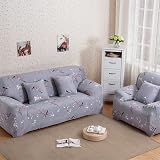 Teynewer 1-Piece Fit Stretch Sofa Cover 2 Seater Grey Pattern view 5